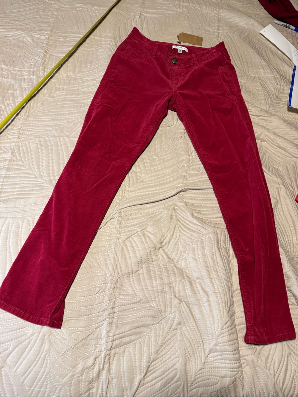 Cabi Girls' Red Corduroy Skinny Pants Sz 4